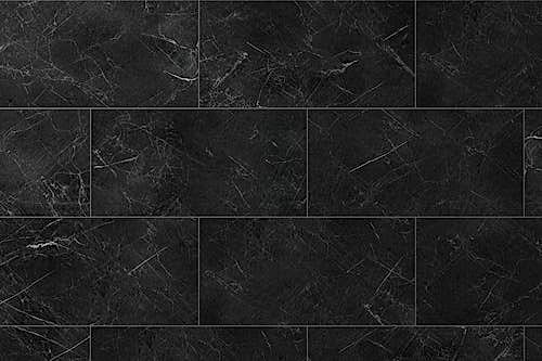 Audacity Rigid Core Pre-Grout Click Vinyl Flooring Black Marble Tile