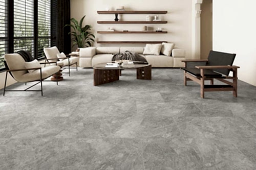 Audacity Rigid Core Pre-Grout Click Vinyl Flooring Grey Marble Tile