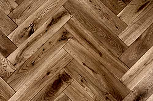 Galleria Professional Solid European Rustic Oak Herringbone Flooring 18mm x 90mm Natural Brushed & Oiled