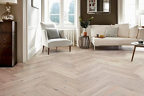 Home Choice Herringbone Engineered European Rustic Oak Flooring 14mm x 130mm Cappuccino Lacquered