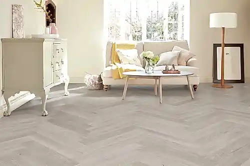 Home Choice Herringbone Engineered European Select Oak Flooring 14mm x 130mm Marzipan Lacquered