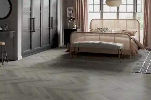 Audacity Antique Grey Oak Herringbone Rigid Core Click Luxury Vinyl Flooring