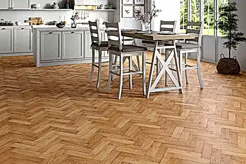 Home Choice Engineered Rustic Oak Herringbone 10mm x 80mm Gardenia Brushed UV Oiled