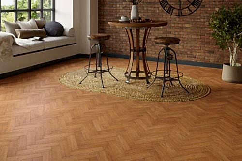 Home Choice Engineered Rustic Oak Herringbone 10mm x 80mm Toffee Brushed UV Oiled