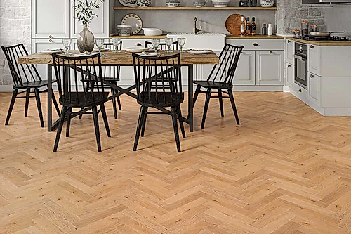 Galleria Professional Solid European Rustic Oak Herringbone Flooring 18mm x 70mm Natural UV Lacquered