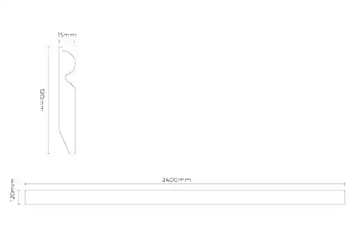Series Laminate 2.4m Pure White Skirting