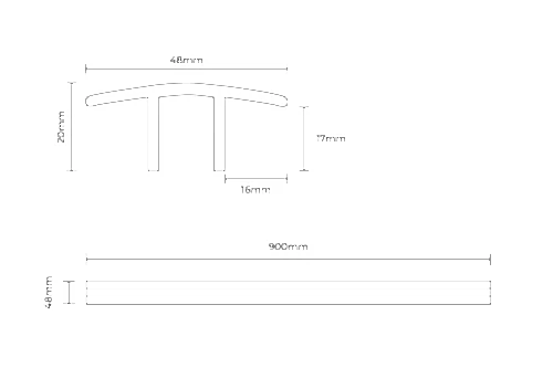 Series Laminate Door Profile 0.9m Natural Oak