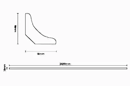 Series Laminate Scotia 2.4m Black Grey