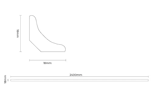 Series Laminate Scotia 2.4m Rustic Grey