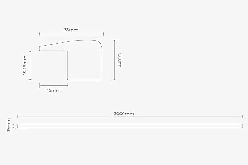 Solid Hardwood End Profile Oak 2m