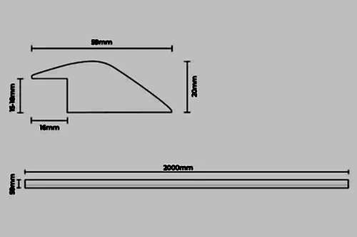 Solid Hardwood Ramp Profile 2m Espresso Natural Oak