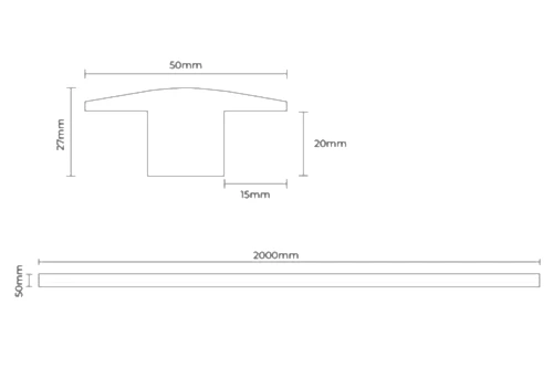 Solid Hardwood T Profile 2m Antique