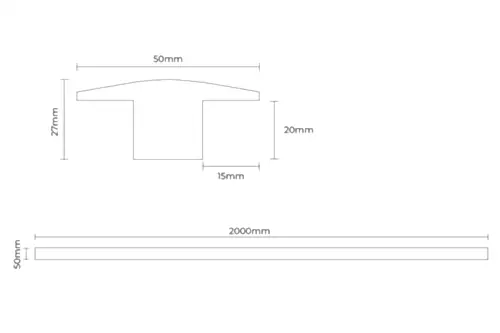 Solid Hardwood T Profile 2m Pearl