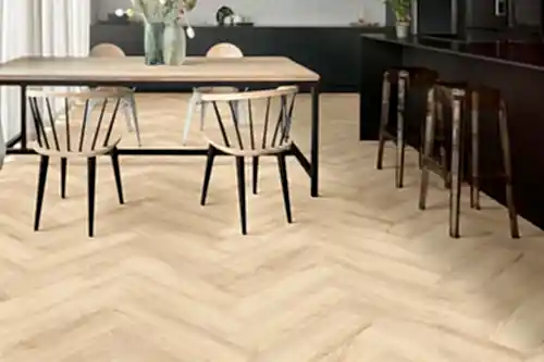 Spectra Luxury Acoustic Rigid Core Click Vinyl Flooring Almond Oak Herringbone Built-In Underlay