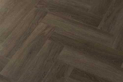 Spectra Luxury Rigid Core Click Vinyl Rich Chocolate Brown Herringbone Built-in Underlay