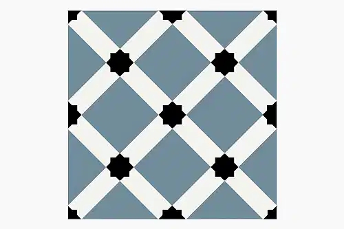 Chiara Concrete Blue Ornamental Matt Porcelain Tile