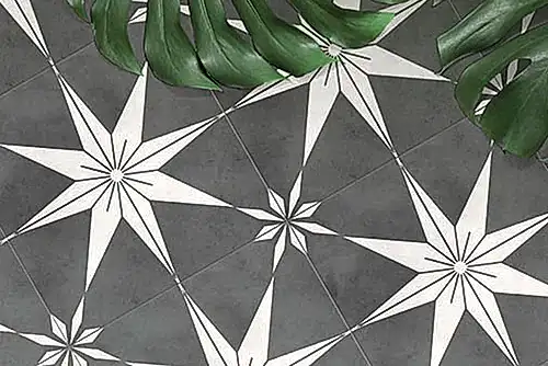 Alessia Concrete Dark Grey Star Porcelain Tile