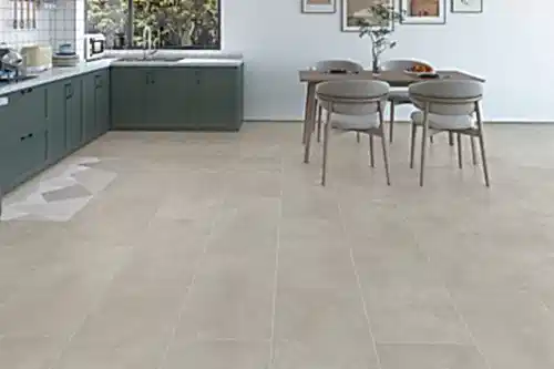 Audacity Rigid Core Pre-Grout Click Vinyl Stone Grey Tile Built-in Underlay