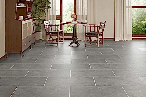 Audacity Rigid Core Pre-Grout Click Vinyl Iron Grey Tile Built-in Underlay